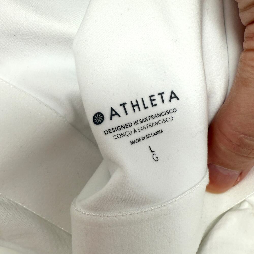 Athleta Conscious Crop Cut Out Sports Bra Crop Top In White Size Large D DD New - Picture 13 of 14